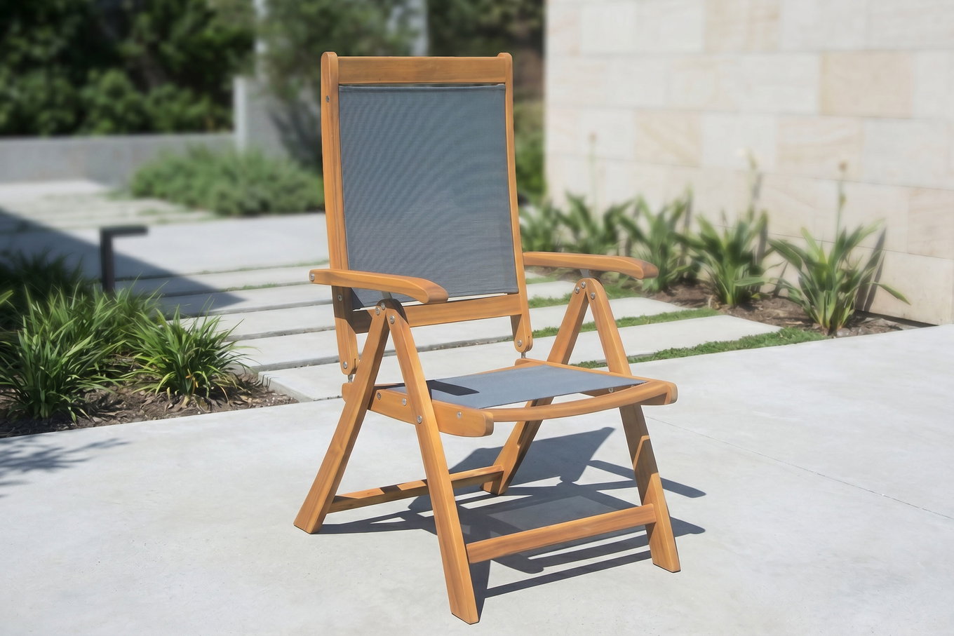 OUTFLEXX Klappstuhl, 5-fach verstellbar, Akazie FSC®-zertifiziert, 60x71x107cm