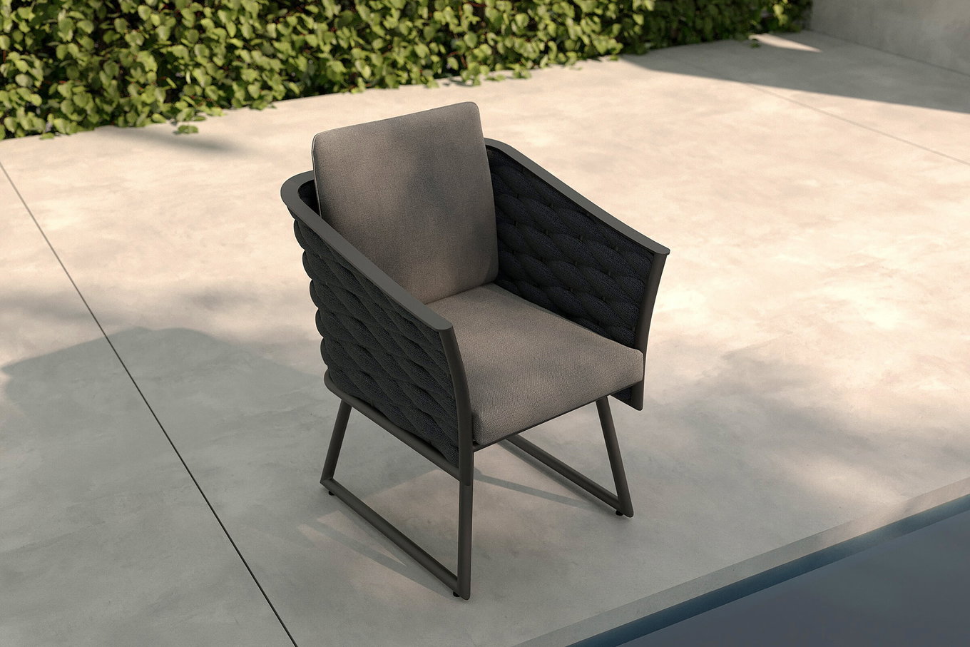 OUTFLEXX Oranger Blossom Sessel, anthrazit, Aluminium/XL Rope, 60x62x75 cm, inkl. Polster