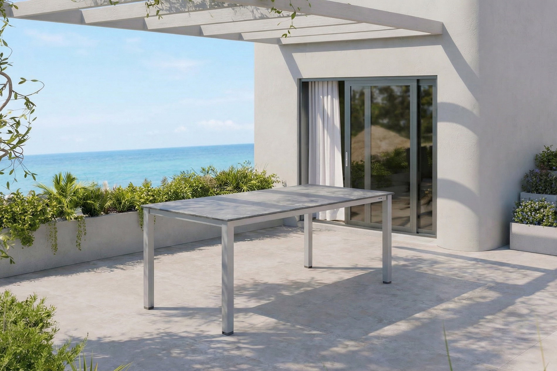 KETTLER Cubic Esstisch, silber/anthrazit, Aluminium, 160x90 cm, 0301821-0100