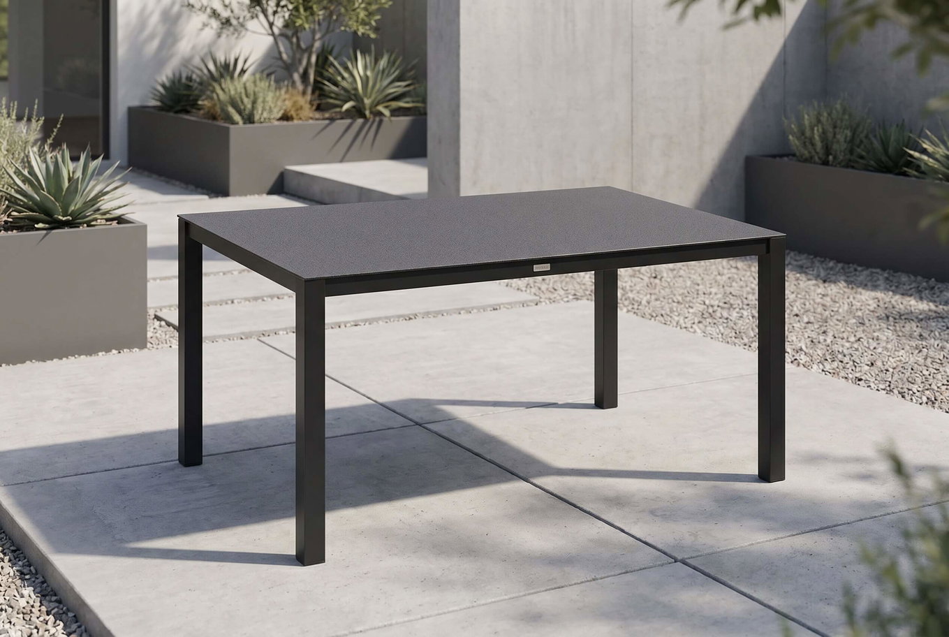 B-Ware: OUTFLEXX Esstisch, anthrazit, Aluminium/Spraystone, 160x95 cm