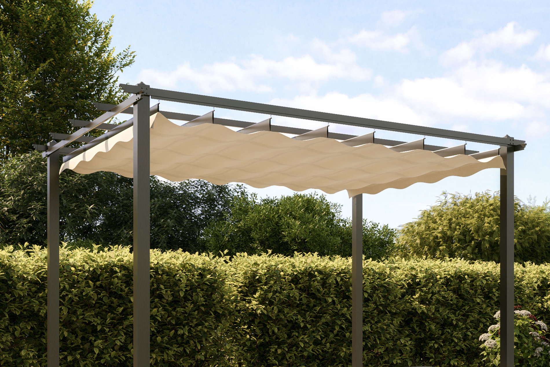 OUTFLEXX Antalya Ersatzdach für Pergola, creme, Polyester mit PA-Beschichtung, UV30+, passend für Pergola 3x3 m OUTFLEXX Antalya Ersatzdach für Pergola, creme, Polyester mit PA-Beschichtung, UV30+, passend für Pergola 3x3 m