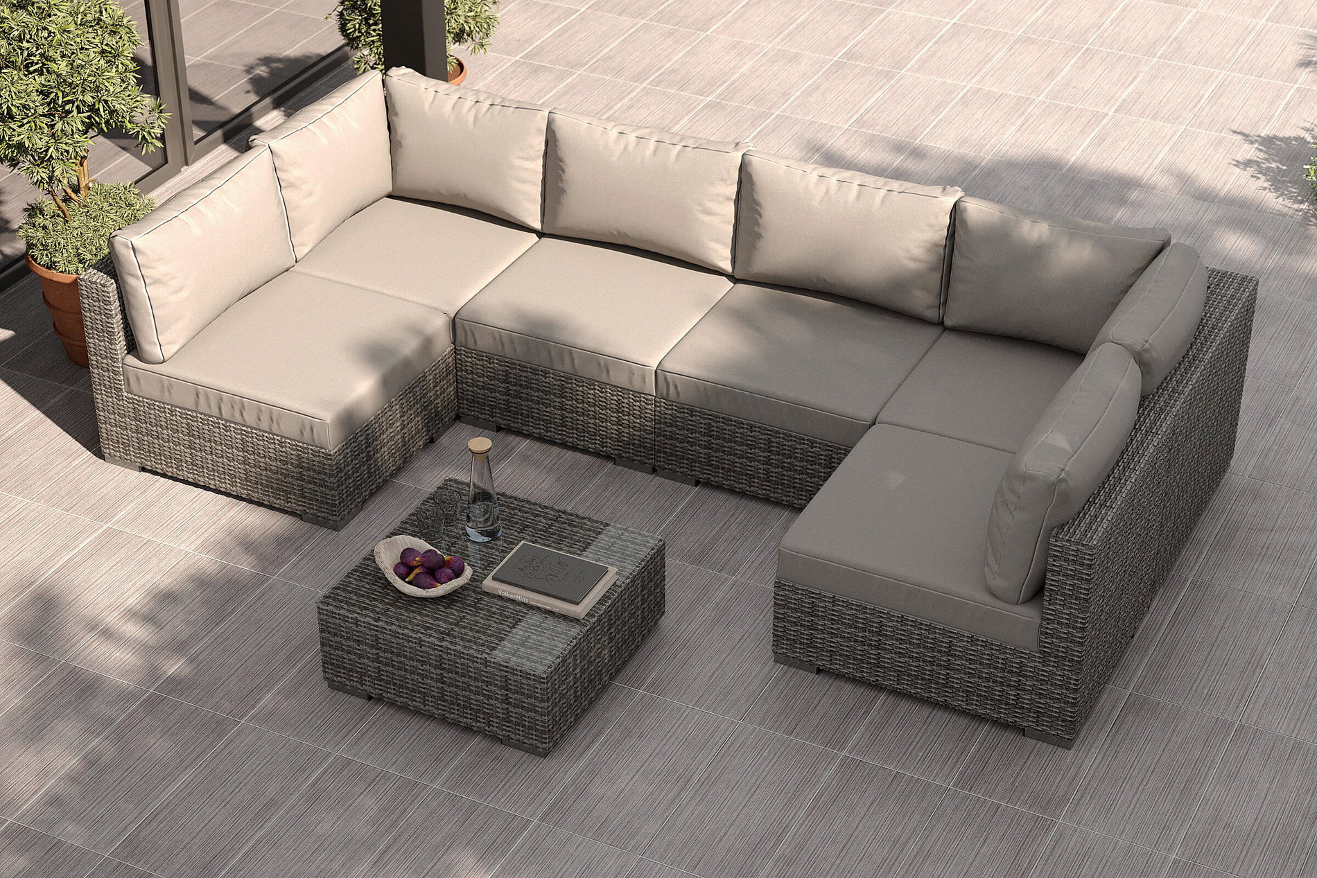 OUTFLEXX Tiago Gartenlounge für 6 Personen, langlebiges Material, robust, witterungsbeständig OUTFLEXX Tiago Gartenlounge für 6 Personen, langlebiges Material, robust, witterungsbeständig