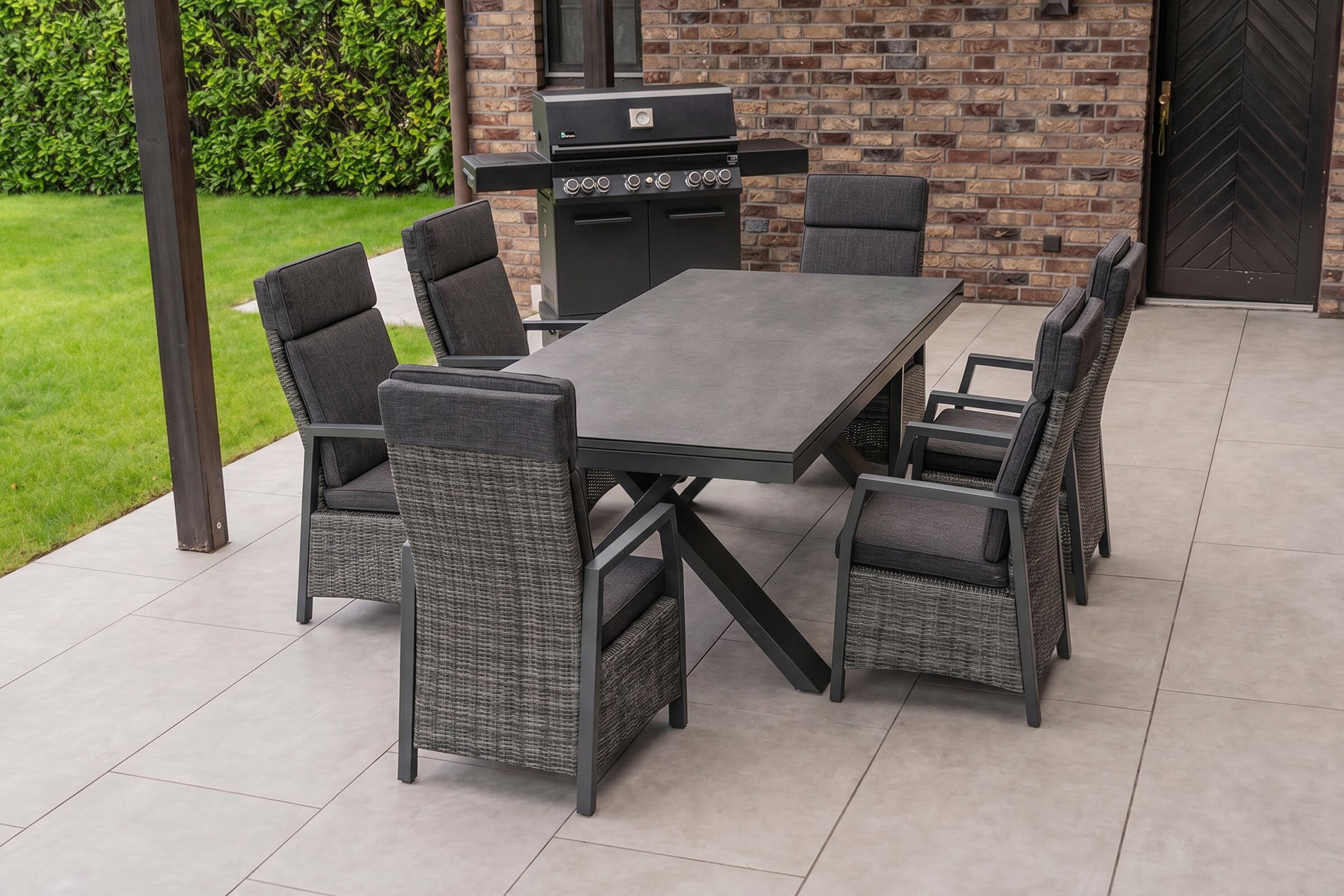 HARTMAN Nova Garten-Essgruppe, 6 Personen, ausziehbar, 220-280cm, Alu/Polyrattan/Glaskeramik